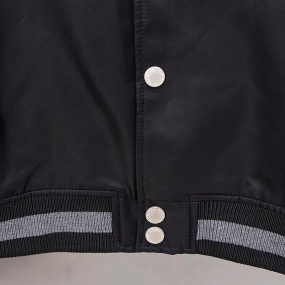 Black Baseball Jacket With Embroidered Off-White Logo - Picture 8 of 9